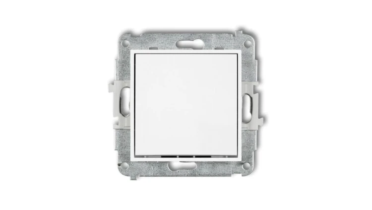 ICON Mechanizm łącznika zwiernego, jednobiegunowego (jeden klawisz bez piktogramu) biały mat 25IWP-4.1