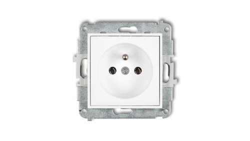ICON Mechanizm gniazda pojedynczego z uziemieniem 2P+Z (bez przesłon torów prądowych) biały mat 25IGP-1z