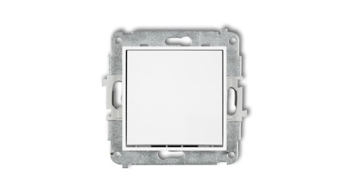 ICON Mechanizm łącznika schodowego (jeden klawisz bez piktogramu) biały IWP-3.1