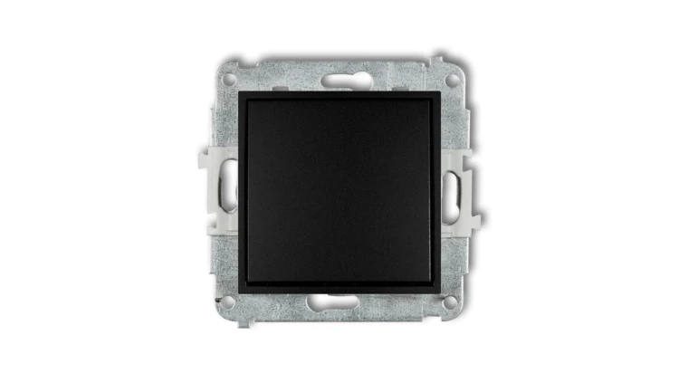 ICON Mechanizm łącznika zwiernego, jednobiegunowego (jeden klawisz bez piktogramu) czarny mat 12IWP-4.1