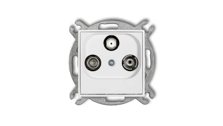 ICON Mechanizm gniazda abonenckiego RTV-SAT końcowego 1,5dB biały mat 25IGS