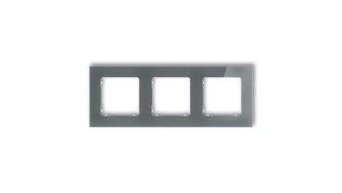 ICON Ramka uniwersalna potrójna kwadratowa - efekt szkła (ramka: grafitowa spód: biały) 28-0-IRSK-3