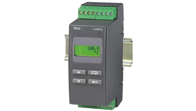 Regulator temperatury na szynę 01:wej. PT100 -50-100C 1:wyjście gł.przekaźnikowe RE60