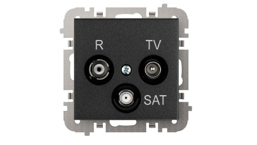 SANTRA Gniazdo antenowe R-TV-SAT końcowe bez ramki podtynkowe czarny 4153-19