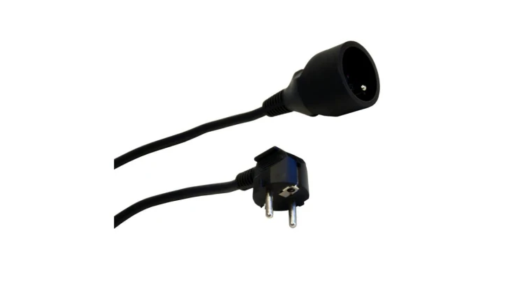Przedłużacz 1-gniazdowy, 5m czarny 3x1,0mm OWY 28219