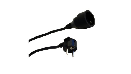 Przedłużacz 1-gniazdowy, 3m, 3x1,0mm OWY czarny 28218