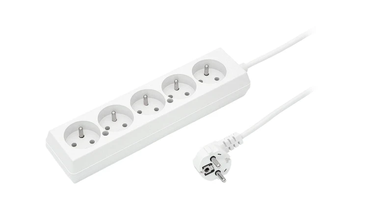 Przedłużacz 5-gniazd z/u 10A 1,5m /OMY 3x1/ biały PS-570 T-105790
