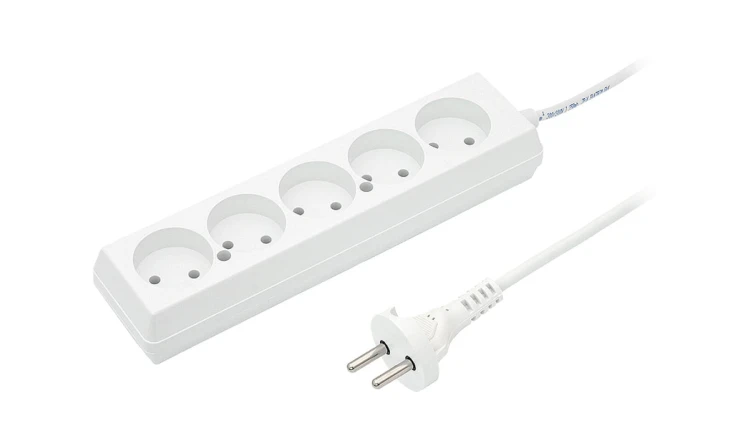 Przedłużacz 5-gniazd b/u 10A 3m /OMY 2x1/ biały PS-560 T-105770
