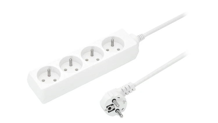 Przedłużacz 4-gniazda z/u 16A 5m /OMY 3x1,5/ biały PS-470 T-02220