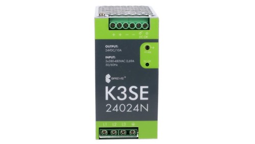 Zasilacz impulsowy 3-faz K3SE 24024 3x400/ 24VDC 10A 240W na szynę DIN, Uzas: 340-550VAVAC, Ta70, 17000-1013