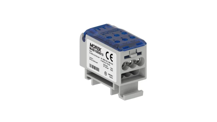 Blok dystrybucyjny - rozdzielczy OJL80A niebieski AL/CU we: 2x 2.5-16mm² wy: 6x 2.5-6mm², 1000VAC/1500VDC MAB1080B10