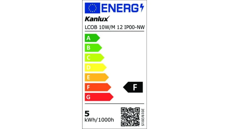 Taśma LED 12V LCOB 10W/M 12 IP00-NW 1000lm/m 4000K Ra90 rolka 5mb 3 lata Gwarancji 37231