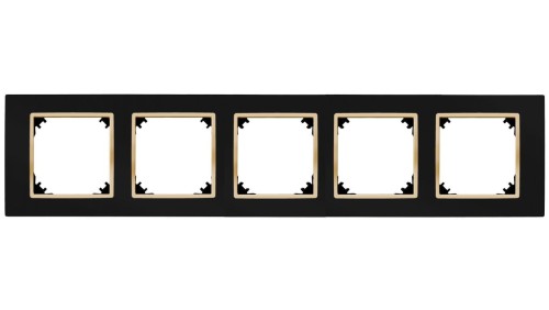 VESTRA ramka pięciokrotna IP20 czarny/złoty 3875-47