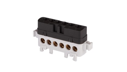 Listwa przyłączeniowa izolowana LPI-6s 6-otworów 76A IP20 czarna A18-0038