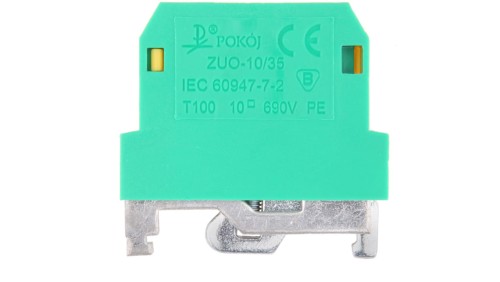 Złączka szynowa 2-przewodowa ochronna PE 10 mm2 żółto zielona ZUO-10/35 A11-5D3Z