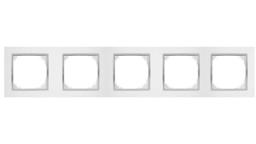 SANTRA ramka pięciokrotna IP20 biały/chrom 4175-26