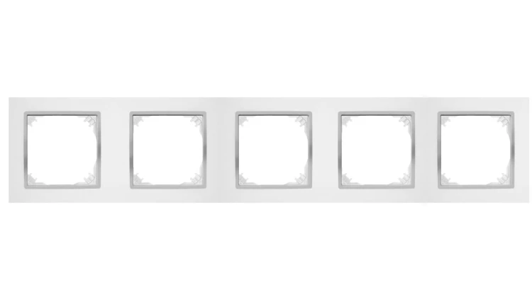 SANTRA ramka pięciokrotna IP20 biały/chrom 4175-26