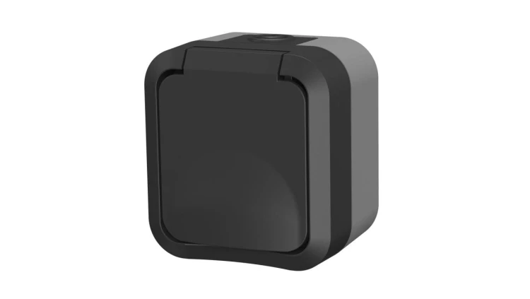 Gniazdo z uziemieniem pojedyncze natynkowe Aqua Pro IP55 szaro grafitowe / 60324