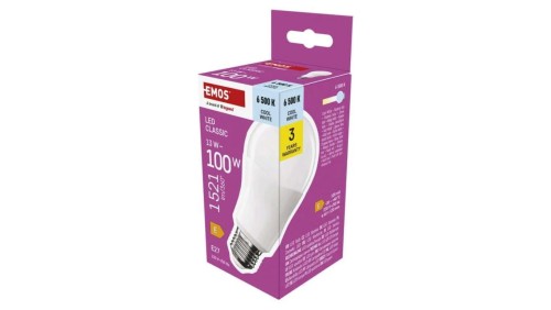 Żarówka LED Classic A60 E27 13W 1521lm 6500K zimna biel 3 lata gwarancji ZQ5E64