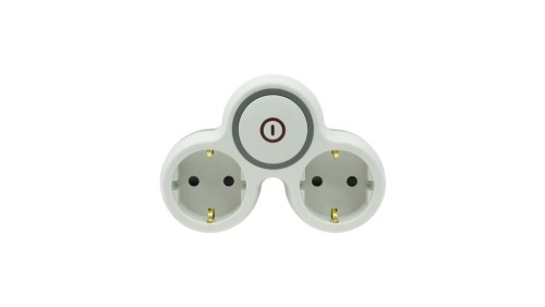 Rozgałęźnik wtyczkowy dwukrotny z włącznikiem z/u schuko R-21BWS/S/B W-72003