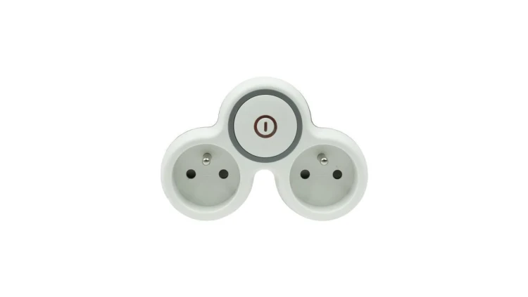 Rozgałęźnik wtyczkowy dwukrotny z/u z włącznikiem R-21WS/B W-72002