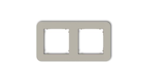 MINI Ramka uniwersalna podwójna zaokrąglona z tworzywa taupe 60MRTZ-2
