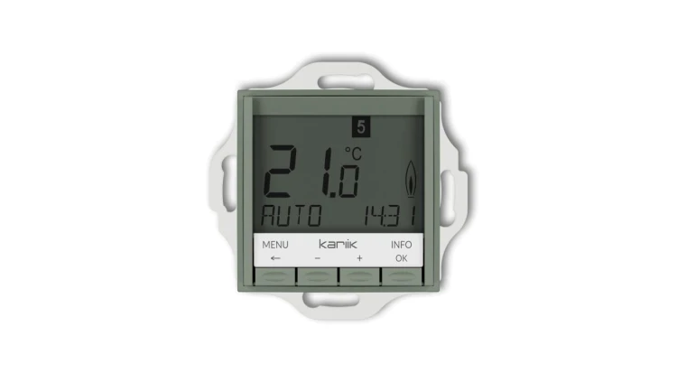 MINI Mechanizm uniwersalnego elektronicznego tygodniowego regulatora temperatury (podświetlenie białe) szałwiowy 61MRT-3.1