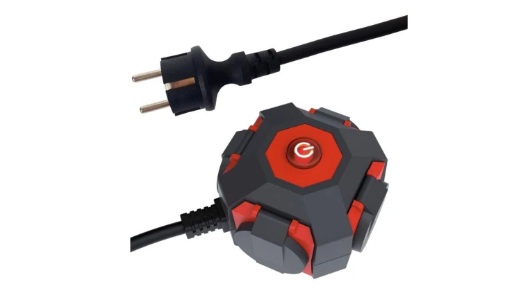 Przedłużacz warsztatowy kostka Outdoor Heavy Duty Power Globe IP44 H07RN-F 3G1,5 mm2, 1,4 m 34103