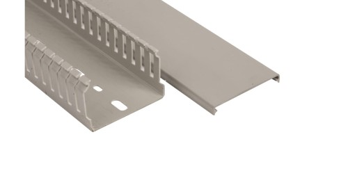 Korytko grzebieniowe samogasnące 60x40 szare z pokrywą UV ECS6040 /2m/