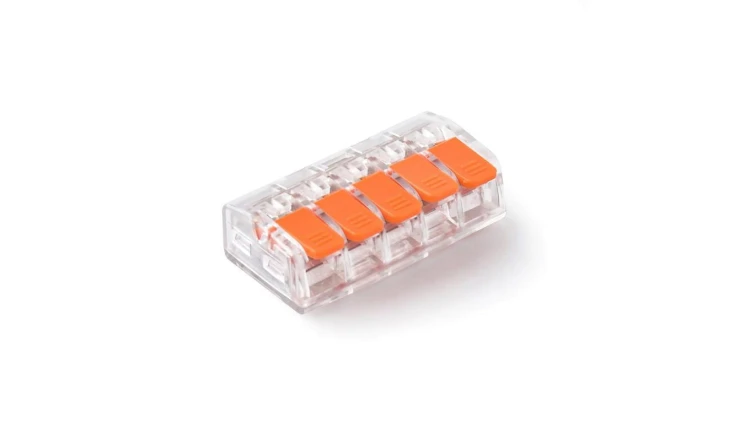 Szybkozłączka z dźwignią 5x 0,2-4,0mm2 przezroczysta E.4193T /50szt./