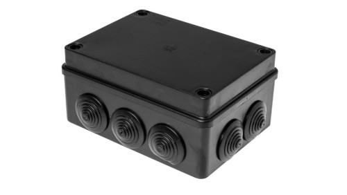 Puszka hermetyczna S-BOX 150x110x70, 6 dławików, odporna na UV, czarna, IP65 /S-BOX 306C/