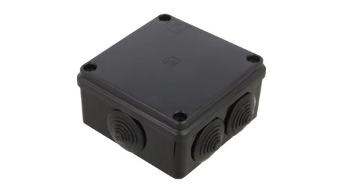 Puszka hermetyczna S-BOX 100x100x50, 6 dławików, odporna na UV, czarna, IP65 /S-BOX 106C/