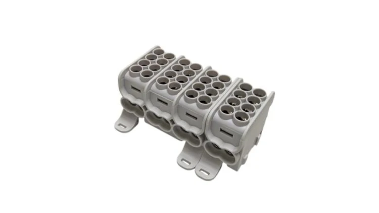 Blok dystrybucyjny - rozdzielczy HLAK 25 (MAG) 4P szary 2xAl/Cu 25mm²+16mm² 1000VAC/1500VDC MAG4254A00