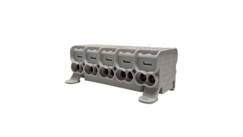 Blok dystrybucyjny - rozdzielczy HLAK 25 (MAG) 5P szary 2xAl/Cu 25mm²+16mm² 1000VAC/1500VDC MAG5255A00