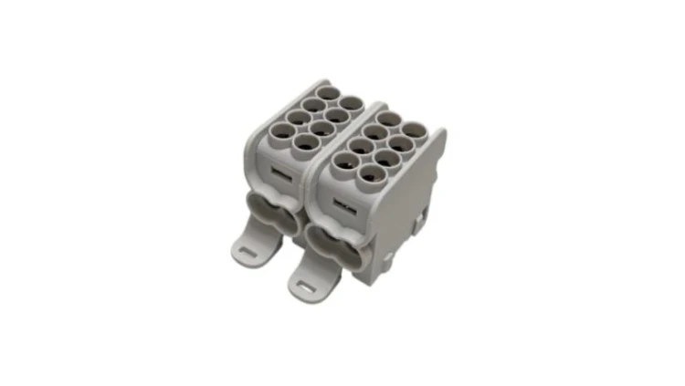 Blok dystrybucyjny - rozdzielczy HLAK 25 (MAG) 2P szary 2xAl/Cu 25mm²+16mm² 1000VAC/1500VDC MAG2252A00