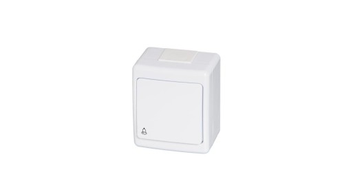 BETA Wyłącznik pojedynczy chwilowy-dzwonek IP44 biały D.3110WD