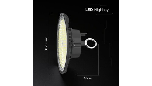 Oprawa Przemysłowa LED HighBay 100W 13500lm 6500K IP65 Czarna 5 Lat Gwarancji 24074