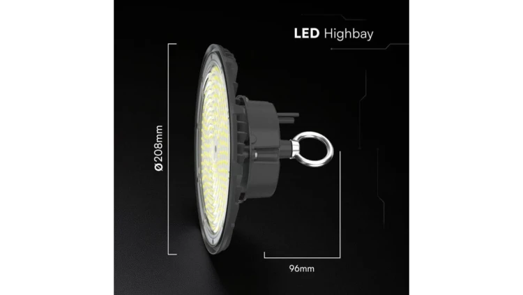 Oprawa Przemysłowa LED HighBay 100W 13500lm 6500K IP65 Czarna 5 Lat Gwarancji 24074