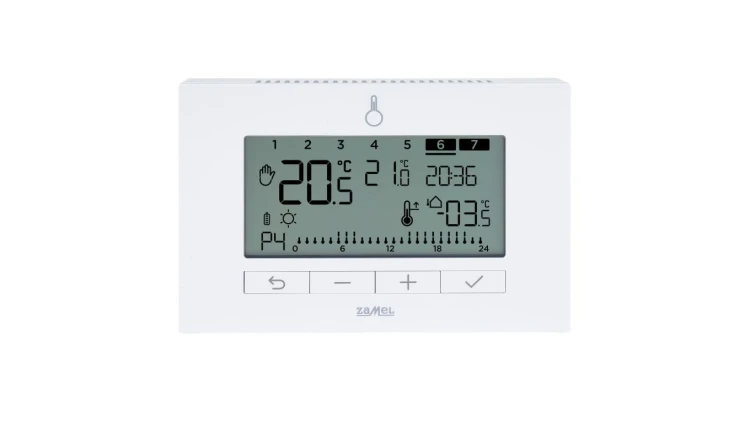 REGULATOR TEMPERATURY TYGODNIOWY, BATERYJNY, PRZEKAŹNIKOWY TYP: LBR-03 BIAŁY