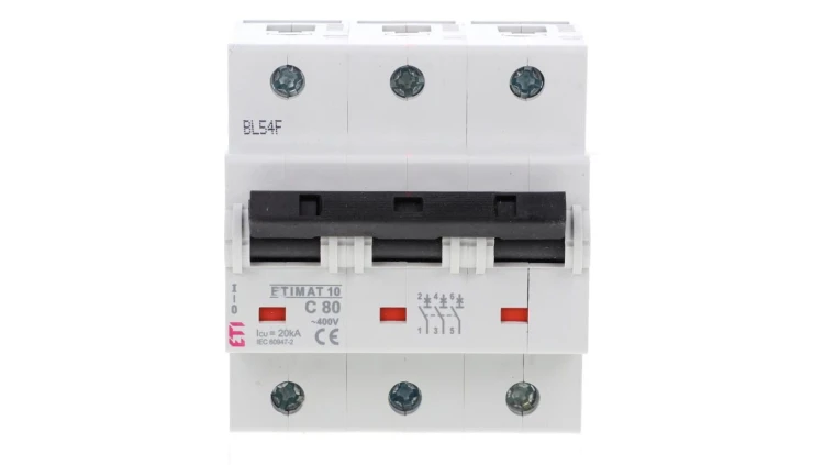 Wyłącznik nadprądowy 3P C 80A 10kA AC ETIMAT10 02135731