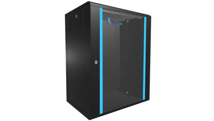 Szafa rack montowana na ścianie Extralink 15U 600x450 Czarna