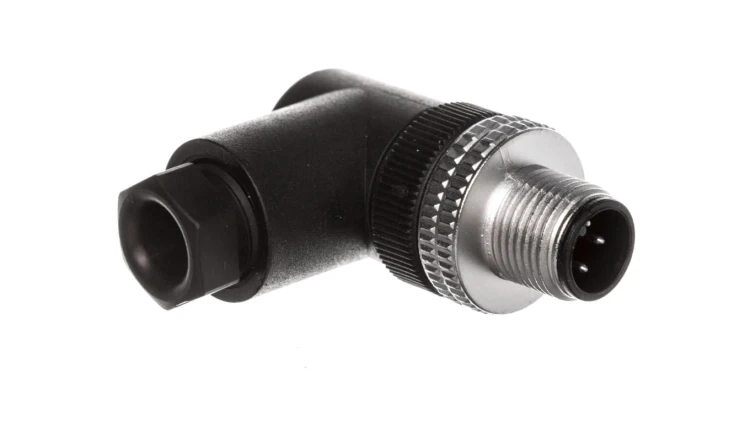 Złącze męskie M12 kątowe 4-pinowe dławica Pg7 metal XZCC12MCM40B