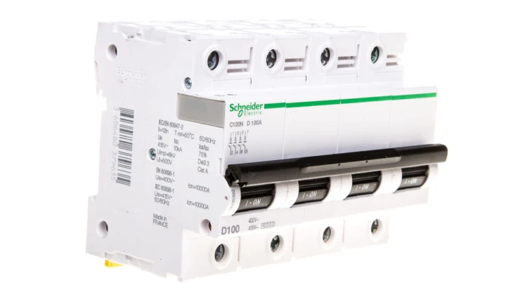 Wyłącznik nadprądowy 4P D 100A 10kA AC C120N Acti9 A9N18392
