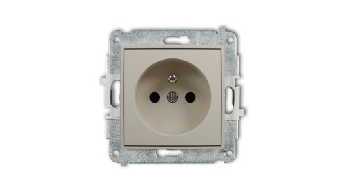 MINI Mechanizm gniazda pojedynczego z uziemieniem 2P+Z (przesłony torów prądowych) taupe 60MGP-1zp