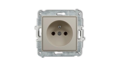 MINI Mechanizm gniazda pojedynczego z uziemieniem 2P+Z (bez przesłon torów prądowych) taupe 60MGP-1z