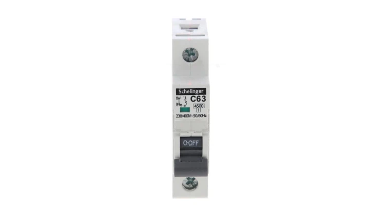 Wyłącznik nadprądowy 1P C 63A 4,5kA AC SCHELINGER A02-G7-1P-C63