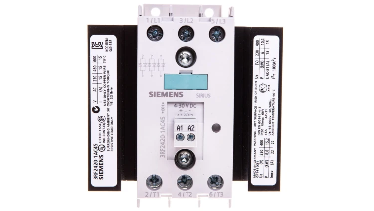 Stycznik półprzewodnikowy 20A 3P 4-30V DC 3RF24 3RF2420-1AC45
