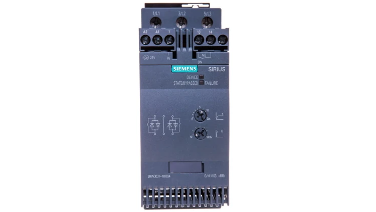 Softstart 3-fazowy 200-480VAC 63A 30kW/400V Uc=24V AC/DC S2 3RW3037-1BB04