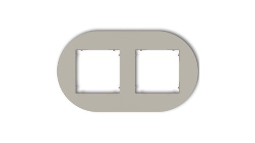MINI Ramka uniwersalna podwójna okrągła z tworzywa taupe 60MRTO-2