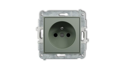 MINI Mechanizm gniazda pojedynczego z uziemieniem 2P+Z (przesłony torów prądowych) szałwiowy 61MGP-1zp